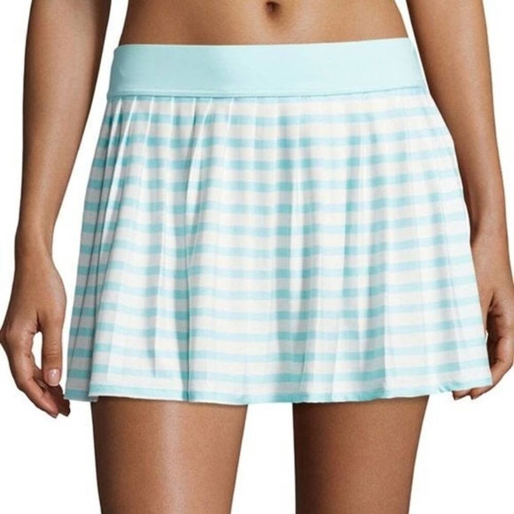 Kate Spade Blue Striped Nahant Shore Pleated Skirt Swim Cover-Up Women Small